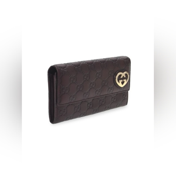 Guccissima Lovely Heart Continental Wallet - Picture 1 of 11